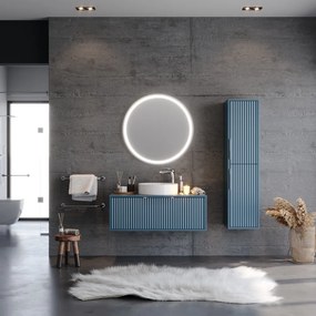 Martin Hole 100 Blue  MDF - Πάγκος με Νιπτήρα &amp; Καθρέπτη