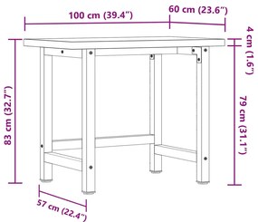 ΠΑΓΚΟΣ ΕΡΓΑΣΙΑΣ ΟΡΘΟΓΩΝΙΟΣ 100X60X83 ΕΚ. ΑΠΟ ΜΑΣΙΦ ΞΥΛΟ ΑΚΑΚΙΑΣ 3309668