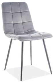 Επενδυμένη καρέκλα ύφασμια MIla 45x41x86 μαύρο/γκρι βελούδο DIOMMI MILAVCSZ