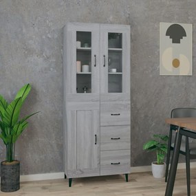 vidaXL Ντουλάπι Γκρι Sonoma 69,5 x 34 x 180 εκ. Επεξεργασμένο Ξύλο