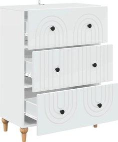 vidaXL Ντουλάπι με Συρτάρια Λευκό 66 x 34,5 x 90 εκ Επεξεργασμένο Ξύλο