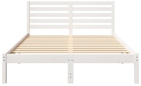 vidaXL Σκελετός Κρεβατιού Λευκό 140 x 190 cm Συμπαγές ξύλο πεύκου