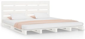 vidaXL Σκελετός Κρεβ. Χωρίς Στρώμα Λευκό 135x190 εκ Μασίφ Πεύκο