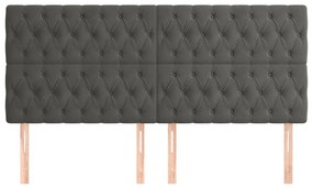 vidaXL Κεφαλάρια Κρεβατιού 4 τεμ. Σκ. Γκρι 90x7x78/88 εκ. Βελούδινο