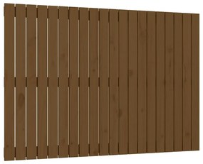 Κεφαλάρι Τοίχου Μελί 127,5x3x90 εκ. από Μασίφ Ξύλο Πεύκου - Καφέ