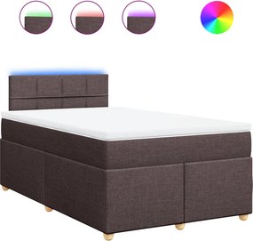 vidaXL Κρεβάτι Boxspring με Στρώμα Σκούρο Καφέ 120x200 εκ. Υφασμάτινο