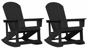 vidaXL Καρέκλες Ροκάντας Adirondack 2 pcs Μαύρο HDPE