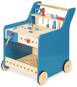 Ξύλινος πάγκος με εργαλεία Kalle Pinolino με διαστάσεις 44x52x57cm - Hλικίες 3 ετών και άνω - Blue
