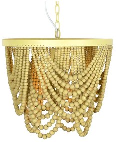 Φωτιστικό Οροφής DKD Home Decor Μέταλλο Καφέ Κίτρινο 50 W Ξύλο MDF (35 x 35 x 95 cm)