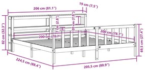 ΠΛΑΙΣΙΟ ΚΡΕΒΑΤΙΟΥ ΜΕ ΚΕΦΑΛΑΡΙ 200X200 ΕΚ ΜΑΣΙΦ ΞΥΛΟ ΠΕΥΚΟΥ 3305783