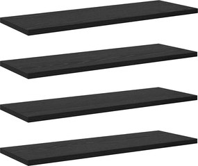 vidaXL Ράφι Βιβλίων 3 επιπέδων 4 pcs 60 x 20 x 1,5 cm Μαύρο