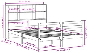 ΚΡΕΒΑΤΙ ΒΙΒΛΙΟΘΗΚΗ ΧΩΡΙΣ ΣΤΡΩΜΑ 160X200 ΕΚ ΜΑΣΙΦ ΞΥΛΟ ΠΕΥΚΟΥ 3321903