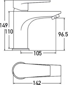 Tema Slim 61006 – Μπαταρία Νιπτήρα Χρωμέ