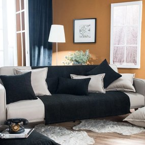 Ριχτάρι Solid 306 Black Teoran Two-seater 180x250cm Cotton-Polyester