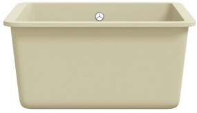 vidaXL Νεροχύτης με Μονή Γούρνα Μπεζ Γρανιτένιος