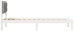 vidaXL Σκελετός Κρεβατιού με κεφαλάρι Ανοιχτό γκρι 90 x 200 cm
