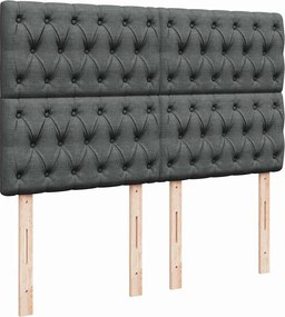 vidaXL Κρεβάτι Boxspring με Στρώμα Σκούρο Γκρι 140x190 εκ. Υφασμάτινο