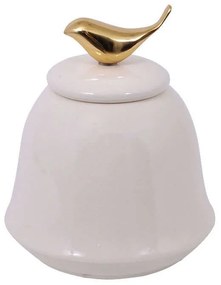 Βάζο Κεραμικό 0025-82-046 1334-L White-Gold Ceramic