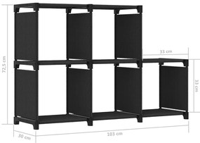 ΡΑΦΙΕΡΑ ΜΕ 5 ΚΥΒΟΥΣ ΜΑΥΡΗ 103 X 30 X 72,5 ΕΚ. ΥΦΑΣΜΑΤΙΝΗ 322602