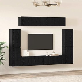 vidaXL Σετ επίπλου τηλεόρασης 8 pcs Μαύρη δρυς 80 x 30 x 30.5 εκ