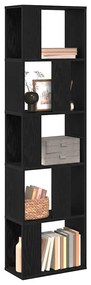 vidaXL Βιβλιοθήκη Μαύρη δρυς 45 x 23.5 x 162.5 εκ. Επεξεργασμένο ξύλο