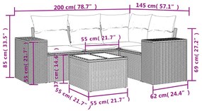 Σετ Καναπέ Κήπου 5 τεμ. Μπεζ Συνθετικό Ρατάν με Μαξιλάρι - Μπεζ