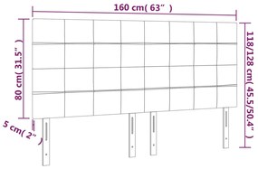 Κεφαλάρι Κρεβατιού LED Taupe 160x5x118/128 εκ. Υφασμάτινο 3122434