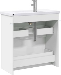 vidaXL Σετ Επίπλων Μπάνιου Λευκό 81 x 40 x 84,5 εκ Επεξεργασμένο Ξύλο