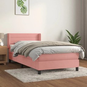 ΚΡΕΒΑΤΙ BOXSPRING ΜΕ ΣΤΡΩΜΑ ΡΟΖ 100X200 ΕΚ. ΒΕΛΟΥΔΙΝΟ 3131008