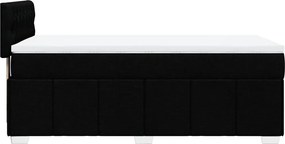 vidaXL Κρεβάτι Boxspring με Στρώμα Μαύρο 80 x 200 εκ. Υφασμάτινο