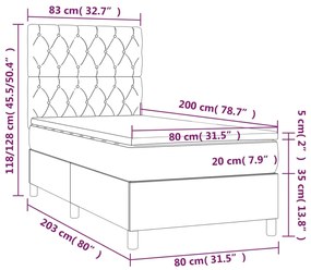 ΚΡΕΒΑΤΙ BOXSPRING ΜΕ ΣΤΡΩΜΑ ΚΡΕΜ 80 X 200 ΕΚ. ΥΦΑΣΜΑΤΙΝΟ 3141974