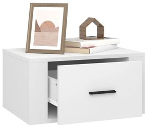 vidaXL Κομοδίνο Επιτοίχιο Λευκά 50 x 36 x 25 εκ.