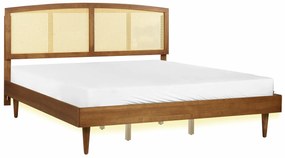 Κρεβάτι Berwyn 1990, Διπλό, Καφέ, 180x200, Ραττάν, Ξύλο, Τάβλες για Κρεβάτι, 185x204x149cm, 50 kg, Ξύλο: Καουτσούκ | Epipla1.gr