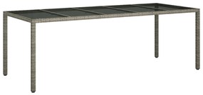 vidaXL Τραπέζι Φαγητού Κήπου  Γκρι 250x100x75 εκ. Πολυ Ρατάν