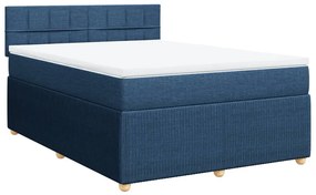 ΚΡΕΒΑΤΙ BOXSPRING ΜΕ ΣΤΡΩΜΑ ΜΠΛΕ 140X200 ΕΚ. ΥΦΑΣΜΑΤΙΝΟ 3289785