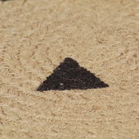 Χαλί Χειροποίητο 150 εκ. από Γιούτα με Σχέδιο Τρίγωνα - Μαύρο