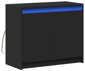 vidaXL Ντουλάπι με Φώτα LED Μαύρη 72x34x61 εκ. Επεξεργασμένο Ξύλο