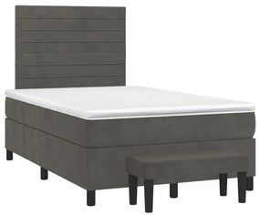 ΚΡΕΒΑΤΙ BOXSPRING ΜΕ ΣΤΡΩΜΑ ΣΚΟΥΡΟ ΓΚΡΙ 120X190 ΕΚ. ΒΕΛΟΥΔΙΝΟ 3270476