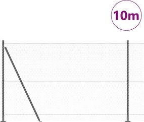 vidaXL Στύλος Περιφράξεων Γκρι 10 x 1,4 μ (25 χλστ πλέγμα)