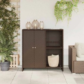 vidaXL Ντουλάπι αποθήκευσης με ράφι Καφέ 100 x 36 x 102 εκ Ρατάν