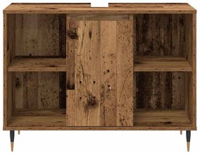 vidaXL Σετ Επίπλων Μπάνιου με ράφι 3 pcs Παλιό Ξύλο 30 x 30 x 180 cm