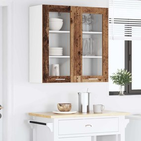 vidaXL Κρεμαστό ντουλάπι 2 pcs Παλιό ξύλο Επεξεργασμένο Ξύλο