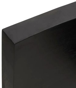 Ράφι Τοίχου Σκούρο Καφέ 220x30x(2-6) εκ. Επεξ. Μασίφ Ξύλο Δρυός - Καφέ