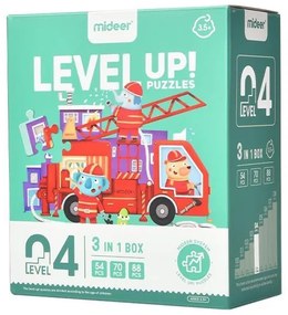 Mideer παζλ 3 σε 1 - Level Up 4 &quot;Transportation&quot; 54,70 - 88τμχ  τμχ.