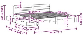 ΣΚΕΛΕΤΟΣ ΚΡΕΒ. ΧΩΡΙΣ ΣΤΡΩΜΑ ΚΑΦΕ ΚΕΡΙΟΥ 180X200 ΕΚ ΜΑΣΙΦ ΠΕΥΚΟ 3309856