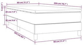 Κρεβάτι Boxspring με Στρώμα Σκούρο Πράσινο 80x200 εκ. Βελούδινο - Πράσινο