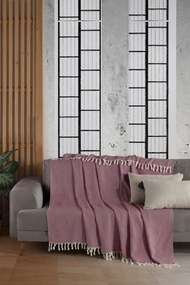 Stewehome Φυσική βαμβακερή ριγέ κουβέρτα για καναπέ 180x215 cm