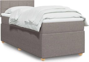 vidaXL Κρεβάτι Boxspring με Στρώμα Taupe 90x200 εκ. Υφασμάτινο