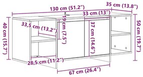 Έπιπλο Τηλεόρασης Παλιό Ξύλο 130x35x50 εκ. από Μοριοσανίδα - Καφέ