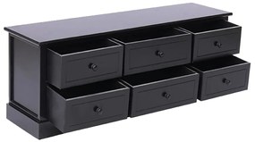 vidaXL Έπιπλο Τηλεόρασης Μαύρο 108x30x40 εκ. από Μασίφ Ξύλο Παυλώνιας